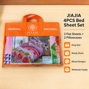 Juego de Sábanas JIAJIA de 4 Piezas, Tamaño King, Estampadas, con Fundas de Almohada, Disponibles para Tiendas de Ropa de Cama - Product Image 1