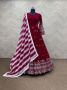 ชุดเดรสทำงาน9มม. พร้อมพิมพ์ Dupatta ชุดออกงานปาร์ตี้ดีไซน์ใหม่ปักลวดลายสวยงาม - Product Image 4