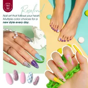 ROSALIND Nail fornisce logo personalizzato primavera estate pastello 300 colore smalto per unghie set da collezione di smalto per unghie a led uv