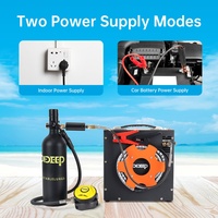 Compresseur d'air portable Dideep Mini DC 12V AC 110-220V en alliage d'aluminium sans huile 300 bars pour batterie de voiture et équipement de plongée