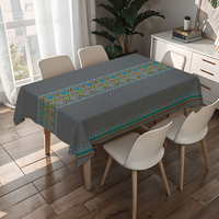 Nappe jetable en PVC imprimé gris avec motifs floraux subtils, nappe rectangulaire pour fête personnalisée