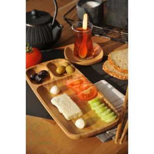Bandeja de Bambú Ecológica con Compartimentos y Acabado Lacado para Servir Aperitivos, Frutas y Verduras - Product Image 4