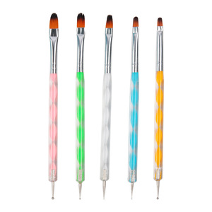Stylo à pointiller à double extrémité <span class=keywords><strong>pour</strong></span> l'art des ongles, en forme de cheveux plats, cueilleur de strass, extension <span class=keywords><strong>pour</strong></span> les ongles en gel <span class=keywords><strong>acrylique</strong></span>. - Product Image 2