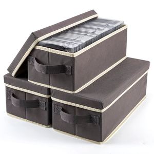 Caja de Almacenamiento para CD, Plegable, para Mesa de Salón, Organizador de Artículos Pequeños para Escritorio, con Cubierta de Tela No Tejida - Product Image 3