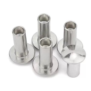 Remache Semihueco de Cabeza Redonda Plana de Acero Inoxidable Grado 304, Diámetro de 0.188 Pulgadas, Rango de Agarre de 1-2, Remache de Bloqueo Recto Hembra - Product Image 2