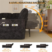 Loveliving Schlafsofa 4-in-1 Ausziehbares Couchbett Sofa-Bett Kleines Loveseat mit Breiter Armlehne USB-Ladeanschluss