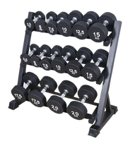 Support de rangement réglable pour haltères à domicile, support d'haltères à 3 niveaux, pour haltères hexagonaux ou autres