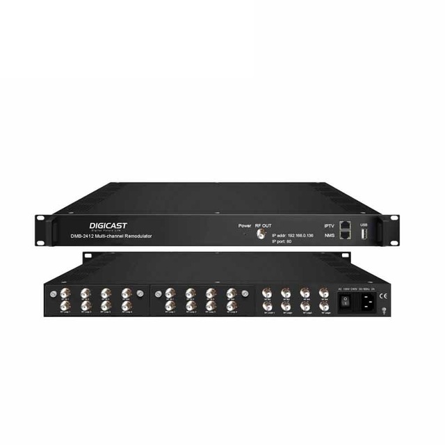 12 Tuners DVB-S DVB-S2 to DVB-C Remodulator Converter IP Input Demodulation Multiplexing