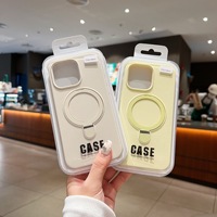 Coque de téléphone en silicone liquide magnétique avec béquille invisible pour iPhone 18 Pro Max, protection intégrale pour iPhone 13 14 15 16 17 Pro Max