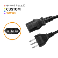 Câble d'alimentation CEI 23 50 Type L IEC C5 10A 250V homologué IMQ pour adaptateur d'ordinateur portable OEM ODM personnalisé CCC SAA PSE KC UL