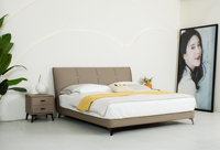 Matelas-lit en mousse à mémoire de forme moderne à température contrôlée, cadre en bois souple luxueux, lits rembourrés nouvelle définition