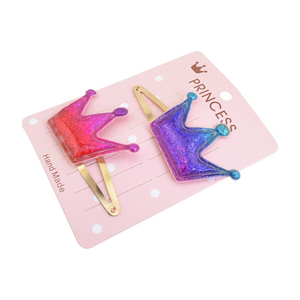 Bán buôn Vàng đầy màu sắc Ngôi sao Trái tim vương miện <span class=keywords><strong>Bobby</strong></span> pins dễ thương sequin Clip tóc phụ kiện cho trẻ em gái - Product Image 4