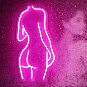 Uomo fatto a mano grotta birra Pub Bar decorazione della parete acrilico LED luce nudi vivi bellezza indietro culo Sexy ragazza insegna al Neon
