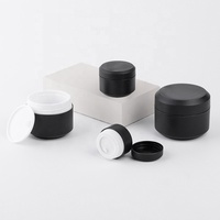 Envase de Gel para uñas de 5g, 15g, 20g, 30g, 50g, tarros cosméticos de PP, tarro elegante de doble pared, tarros de plástico negro mate con tapas