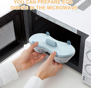 Cocedor de Huevos para <span class=keywords><strong>Microondas</strong></span>, 2 Cavidades, Doble Drenaje, Tazas para Huevos Poché, Utensilios de Cocina - Product Image 5