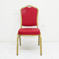 Chaise de banquet empilable en métal pour mariage, prix abordable, haute qualité, rouge, pour hôtels et événements