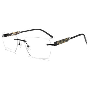 ダマイ<span class=keywords><strong>2025</strong></span>特大男性リムレス光学フレーム特別デザインワイドテンプルフレームレスソリッドACレンズ素材付き - Product Image 4