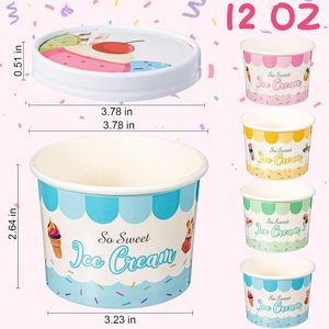 Vaso desechable personalizado de 8 oz para helado, cono de gofre, postre, yogur, tarta de queso, tazón para helado - Product Image 2