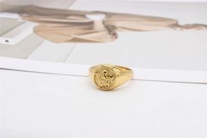Bague en acier inoxydable de haute qualité, délicate, personnalisée, style rétro, amour, cupidon, <span class=keywords><strong>ange</strong></span>, pour hommes et femmes, bijoux de mode - Product Image 3