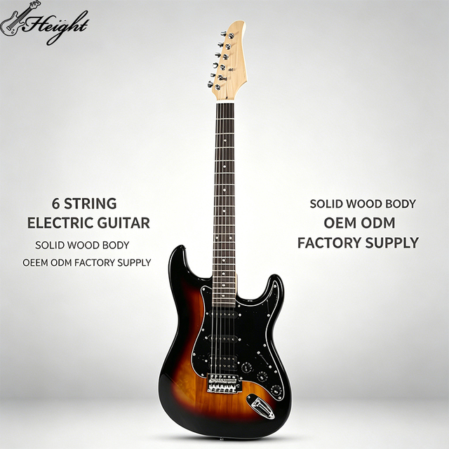 OEM Electric Guitar SSS Pickup 22 Frets Solid Poplar Body Maple Neck 648mm Scale Beginner & Stage Use Custom Logo Factory Supply