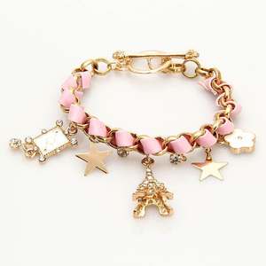 Fantasía <span class=keywords><strong>Poker</strong></span> flor encanto pulseras joyería Torre Eiffel mujeres niñas estrella joyería encanto Corea colorido pulsera regalos - Product Image 6
