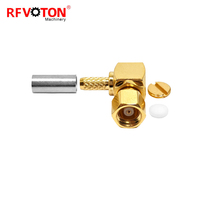 Connecteur coaxial RF coudé droit SMC femelle à sertir pour câbles RG174, RG179, RG316, RG188, adaptateur coaxial K-1.5