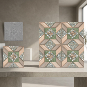 Carreaux de sol extérieurs en porcelaine émaillée Firebrick Digital 400x400mm 12mm, résistants à l'usure et imperméables, 40x40cm - Product Image 3