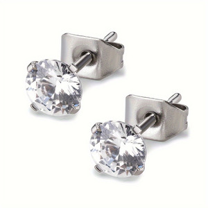 3Mm-8Mm Thời Trang <span class=keywords><strong>Stud</strong></span> Bông Tai Thép Không Gỉ Đồ Trang Sức Cubic Zirconia CZ Bông Tai Cho Phụ Nữ Người Đàn Ông - Product Image 4