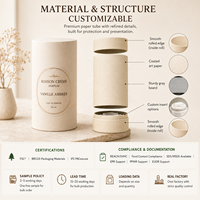 Boîte d'emballage cylindrique en papier de luxe certifiée FSC personnalisée, OEM, écologique, pour parfum, soins de la peau, bougie, cadeau, tube rond en carton