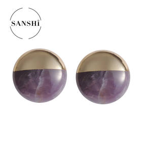 Boucles d'oreilles rondes en pierre de Quartz Rose, prix d'usine, en gros, 16mm, 50 pièces - Product Image 5