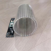 Promotion Écran LED Transparent Flexible Adhésif Intérieur P6.25 P8 P10 pour Fenêtre en Verre, Film LED Transparent Flexible