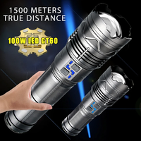 Lampe torche LED télescopique à zoom longue portée, lumière puissante, 2000 lumens, super brillante, pour le camping en plein air, la pêche, avec lumières SOS