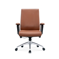 Chaises en cuir véritable Chaise de bureau tournante Chaise de direction marron