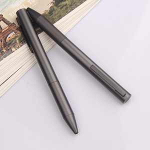 Stylo bille en métal noir mat gris anthracite de haute qualité avec clip de poche et logo gravé pour cadeaux d'affaires - Product Image 6