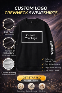 Sweat-shirt à col rond pour homme, mélange coton et polyester, pull-over, logo brodé, fabricants de vêtements personnalisés, vente en gros, uniforme - Product Image 4