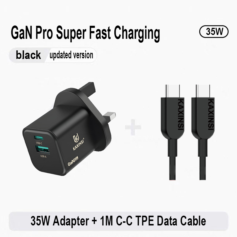 Caricabatterie nero da 35 W + cavo C-C