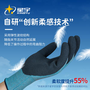 ถุงมือทำงานซิงหยู ไนไตรล์ ปราศจากน้ำยาง ขนาด 8M กันลื่น ระบายอากาศได้ดี ทนทาน สำหรับงานก่อสร้าง ถุงมืออเนกประสงค์ - Product Image 4