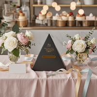 Boîte d'emballage alimentaire en forme de pyramide pour pâtisseries, plateau de service à partager, emballage traiteur en carton, boîte pyramide pour gâteaux, desserts et plateaux de collations