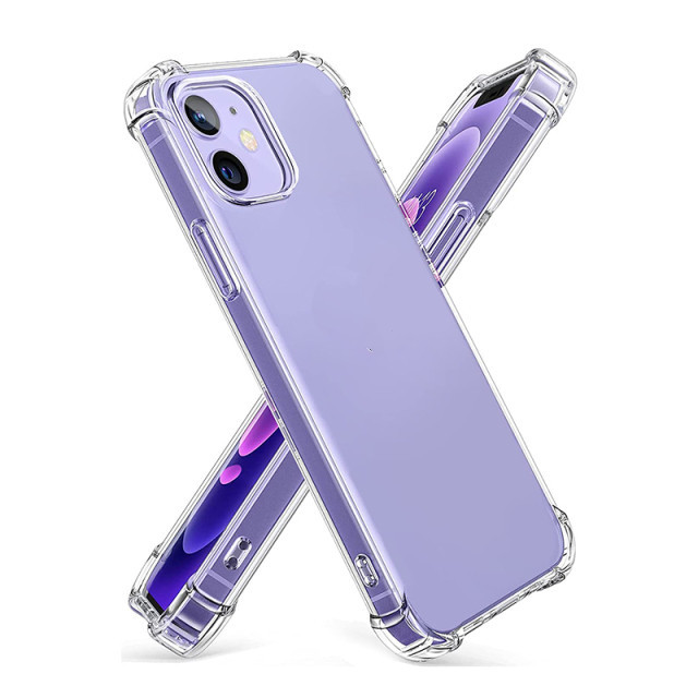 Shockproof TPU Case 1.5mm Thickness 4-Corner Plain Design Crystal Clear Anti-Fingerprint for 13 Pro Max