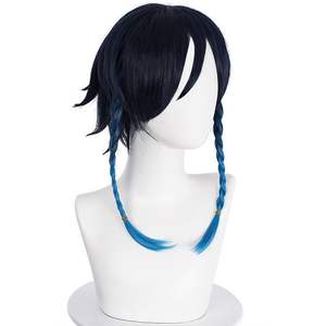 Mengtong azul marino gradiente doble trenzas <span class=keywords><strong>Cosplay</strong></span> peluca para Genshin Impact <span class=keywords><strong>Venti</strong></span> - Product Image 3