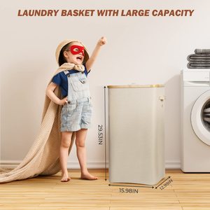 Panier à linge de grande capacité pliable et facile à transporter paniers à linge personnalisés en bambou - Product Image 5