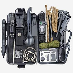 Kit d'outils de survie 21x11.5x6cm en acier inoxydable, compact, multifonctionnel, équipement de camping d'urgence pour l'extérieur - Product Image 1