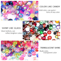 Jelly Resin Strass Set 24 compartiments AB électroplaqué gemmes plates nail art manucure DIY vrac