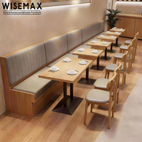 WISEMAX FURNITURE Mobilier commercial moderne, ensemble table et chaises en bois, banquette de restaurant, table de dîner durable pour pâtisserie