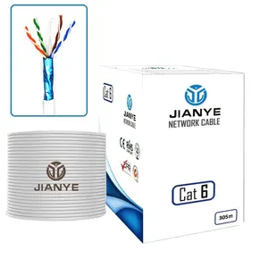 Câble réseau utp ftp cat 6 de haute qualité paire torsadée câble cat6 0.56mm cat6 câble Ethernet réseau Lan intérieur