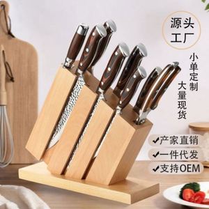 Juego de Cuchillos de Cocina de Acero Inoxidable de 9 Piezas con Mangos de Madera Pakka y Bloque de Madera de Haya, Ecológico - Product Image 1
