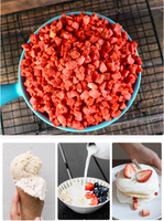 Fraises en dés lyophilisées-Qualité supérieure