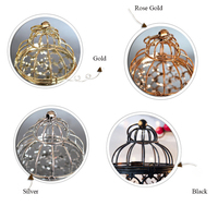 Vente en gros d'accessoires de mariage pour décoration d'intérieur, métal plaqué or, artisanat, bougeoir créatif pour cage à oiseaux