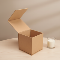 Boîte cadeau pliable de luxe en papier kraft élégant avec fermeture magnétique pour bougie, tasse et souvenir