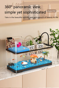 Aquário de Mesa para Sala de Estar com Ecossistema 2026 Novo Paisagismo para Casa com Luz Transparente e Filtro de Oxigênio Duplo - Product Image 4